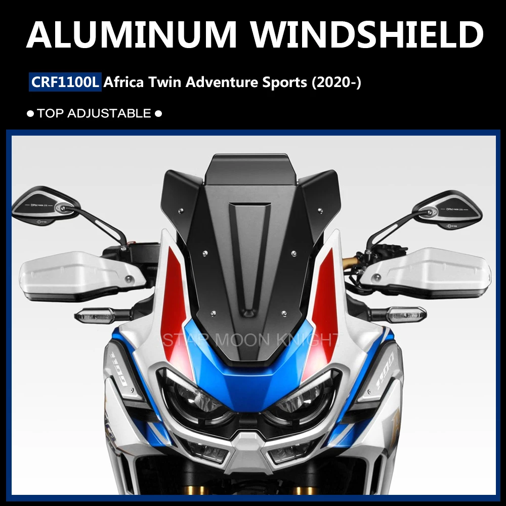 

Aluminum Windshield For Honda CRF1100L CRF 1100 L 1100L Africa Twin Adventure Sports 2020 2021 2022- Windscreen Wind Deflector