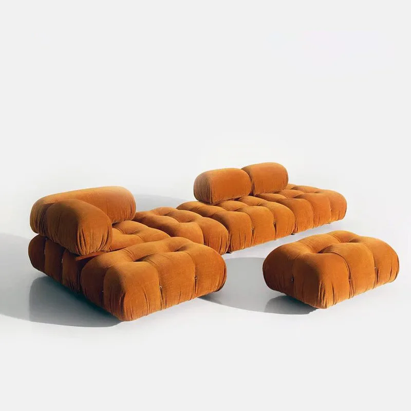 

Living room lamb wool module sofa, tofu block sofa