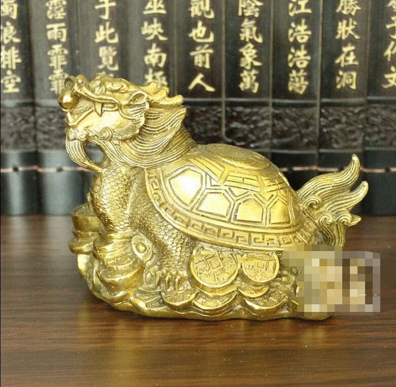 506+++++A copper dragon decoration feng shui ornaments crafts Home Furnishing gossip trumpet turtle mascot furnishings