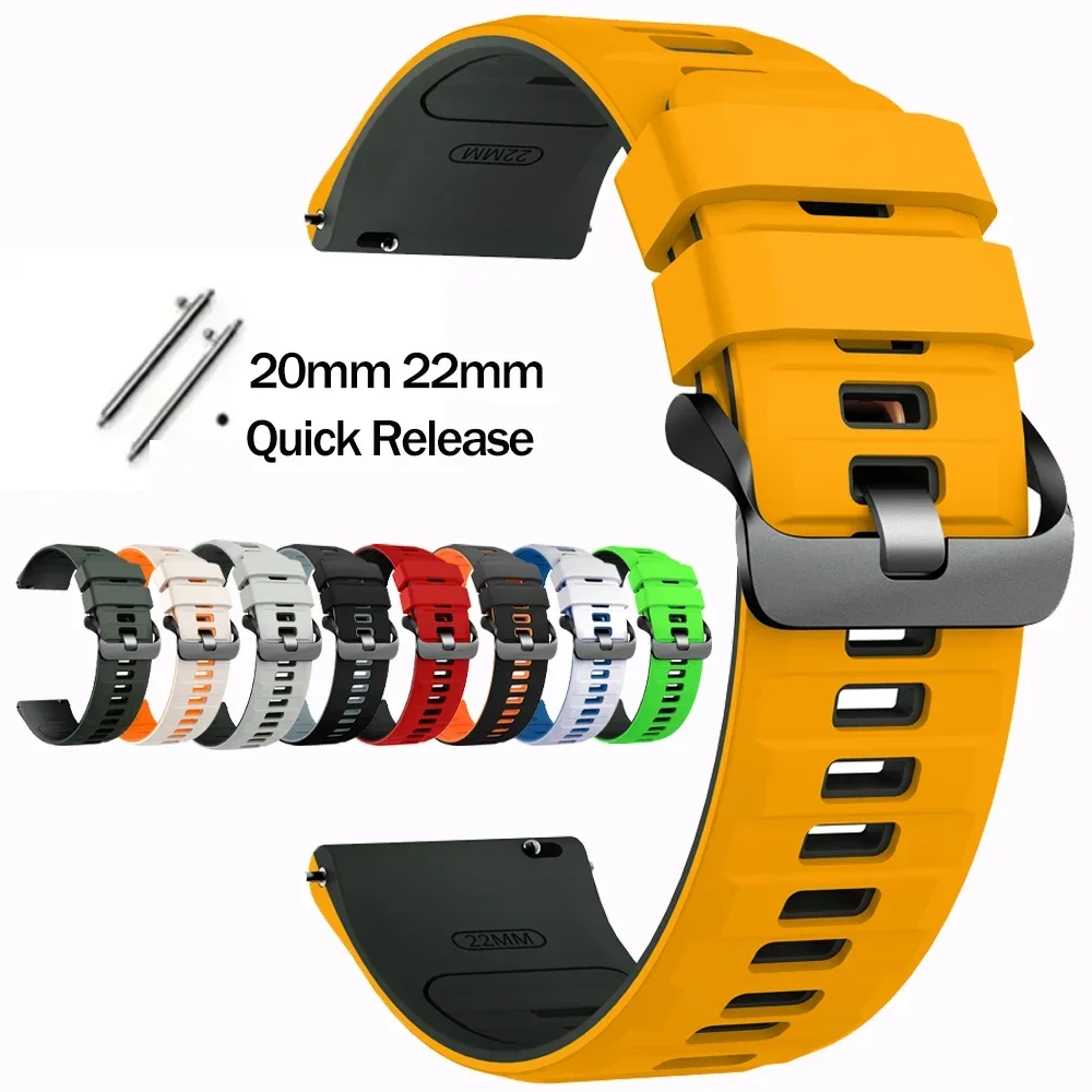 20MM 22MM Zweifarbiges Silikonarmband für Garmin Forerunner 170 70 55 158 165 265 255 570 970/Vivoactive 6 5/Venu 4 3/Sq2 Uhrenarmband – Detail 12