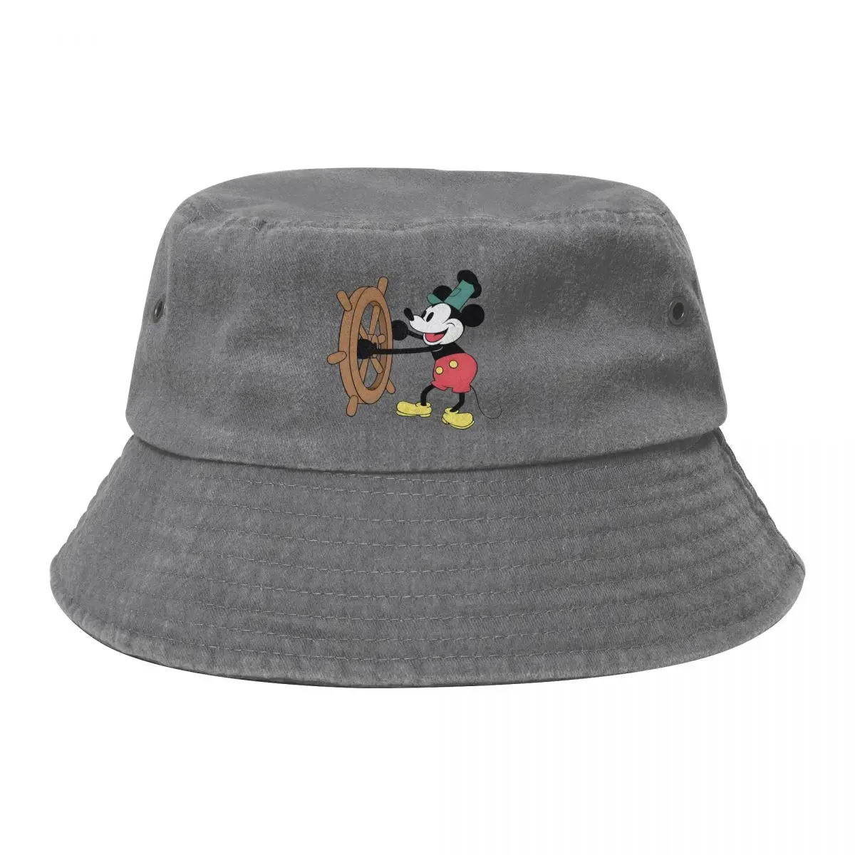 

Mickey Mouse Cartoon Cotton Bucket Hats for Women Men Travel Funny Denim Fisherman Hat Trendy for Outdoor