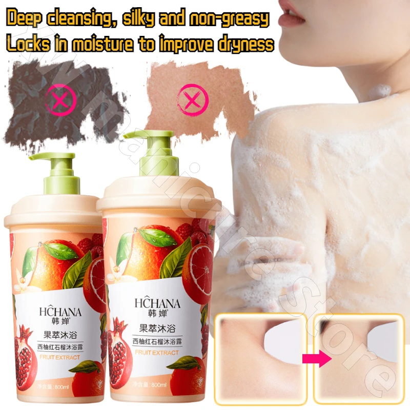 Red Pomegranate Grapefruit Shower Gel 800ml Moisturizing Hydrating and Rejuvenating Improving Dry and Flaky Skin Shower Gel