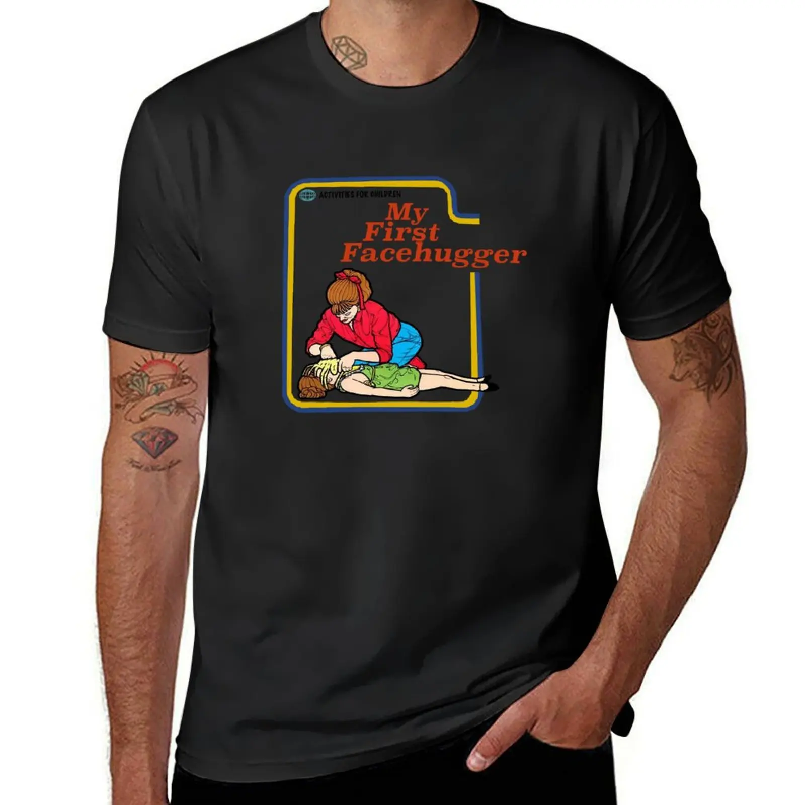 

My First Facehugger [vintage book parody] T-Shirt oversizeds hippie clothes plain white t shirts men