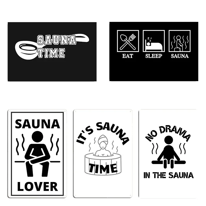 Sauna Lover Sauna Master Metal Signs Party Garage Club Garage Printed Wall Mural Tin Sign Poster