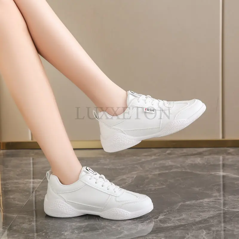 Sneakers for Womens Spring Autumn Breathable White Shoes Woman Casual Leather Mesh Pacthwork Comfortable Sport Shoe