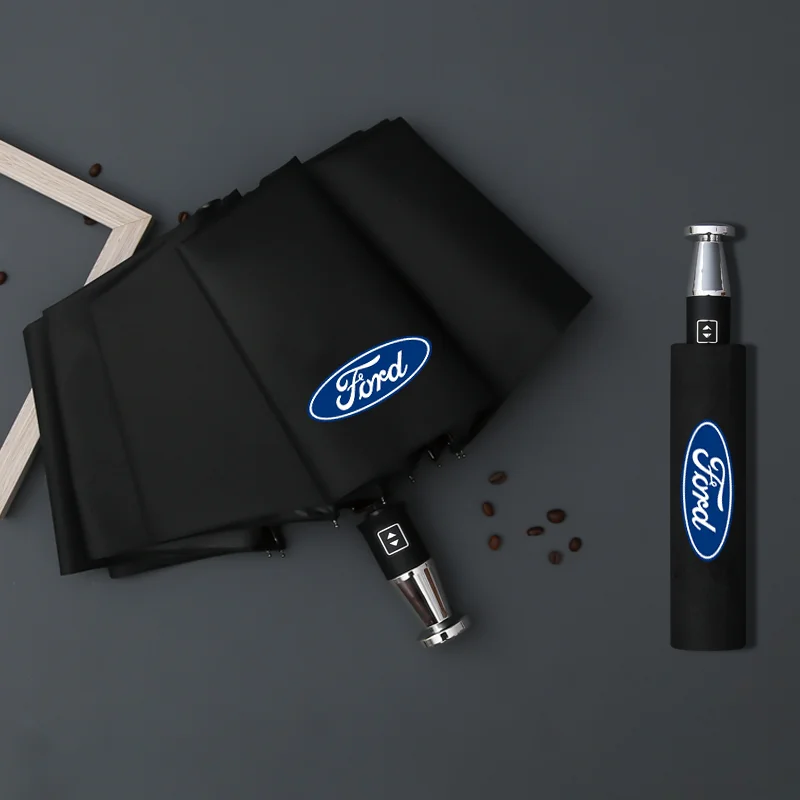 For Ford Puma Edge Escape Focus Kuga Fiesta Transit Mustang F150 Explorer Escape Bronco Maverick Car Umbrella Folding Umbrella