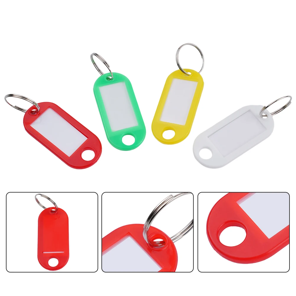 Hochwertig Langlebig Neu 10X Label Keychain Key Rings Colorful Protective Cover 10pcs 50.0mm X 22.0mm Keychain