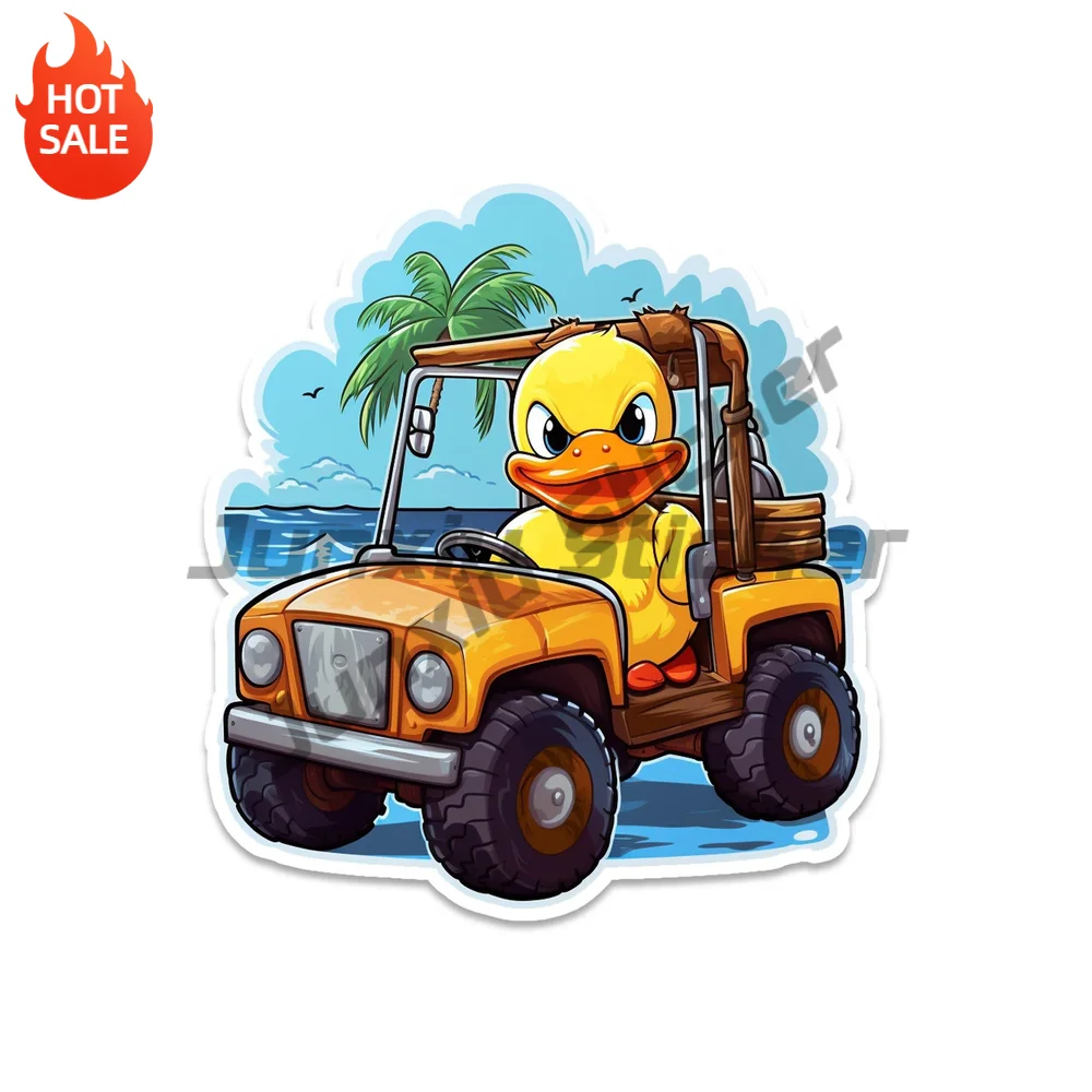 Funny Angry Beach Bum Rubber Duck Vinyl Car Sticker Decal for Car Window and Water Bottle Decorative Graphic