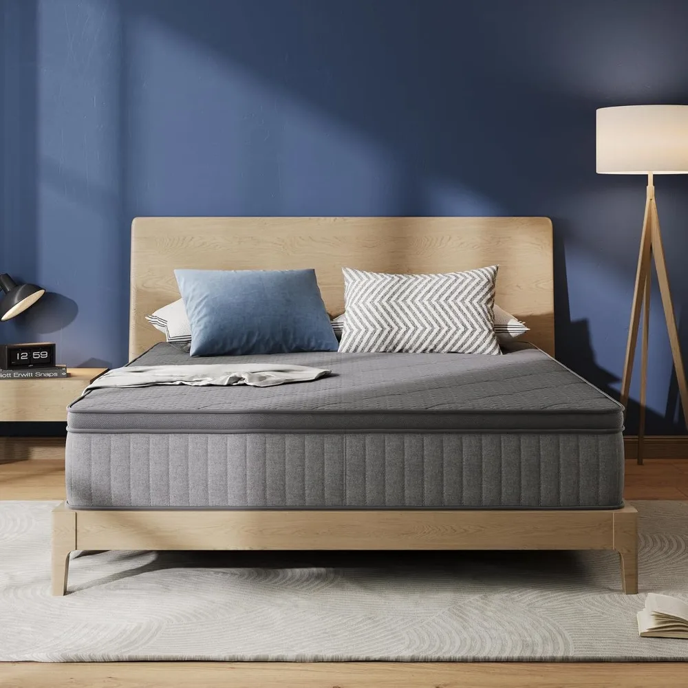 

10 Inch Twin Size Mattress, Medium Firm Hybrid Mattresses with Gel Memory Foam for Cool Night Sleep Pressure Relief, Mattresses