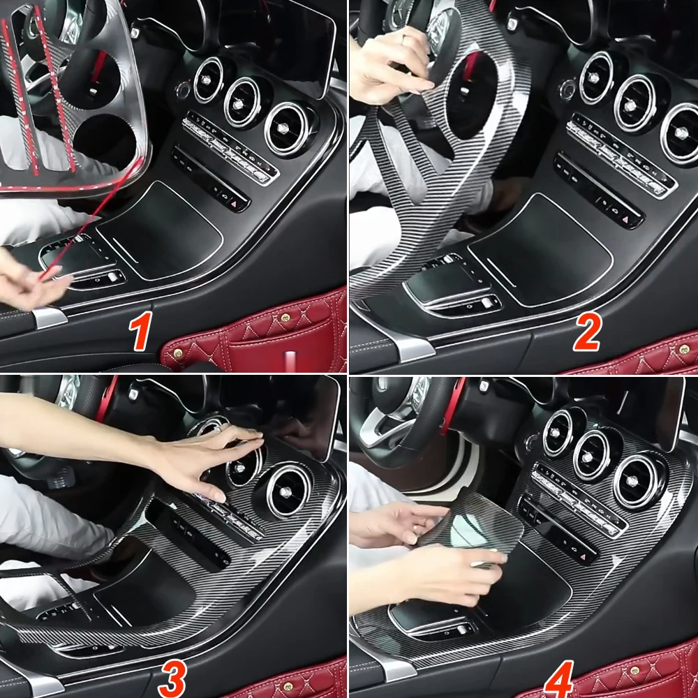 For Mercedes Benz C Class W205 2015-2018 GLC X253 2016-2018 Center Console Panel Decorative Cover