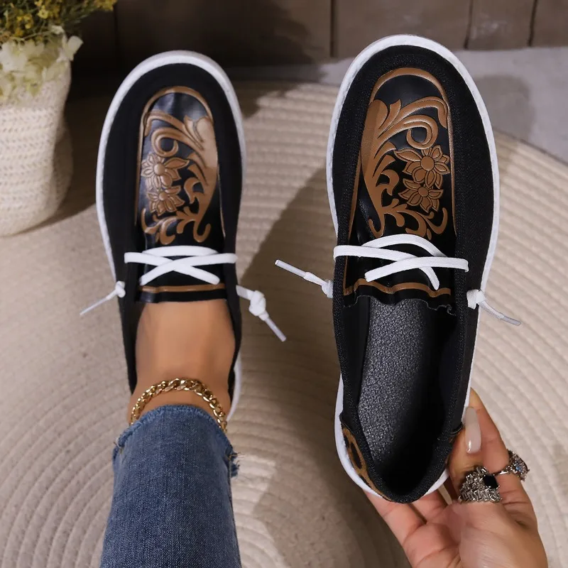 Mikro faser Flat Heel Sneakers 2023 Marke Schnür schuhe für Frauen Erwachsene Mischfarben Leopard Herbst Frauen vulkan isieren Schuhe