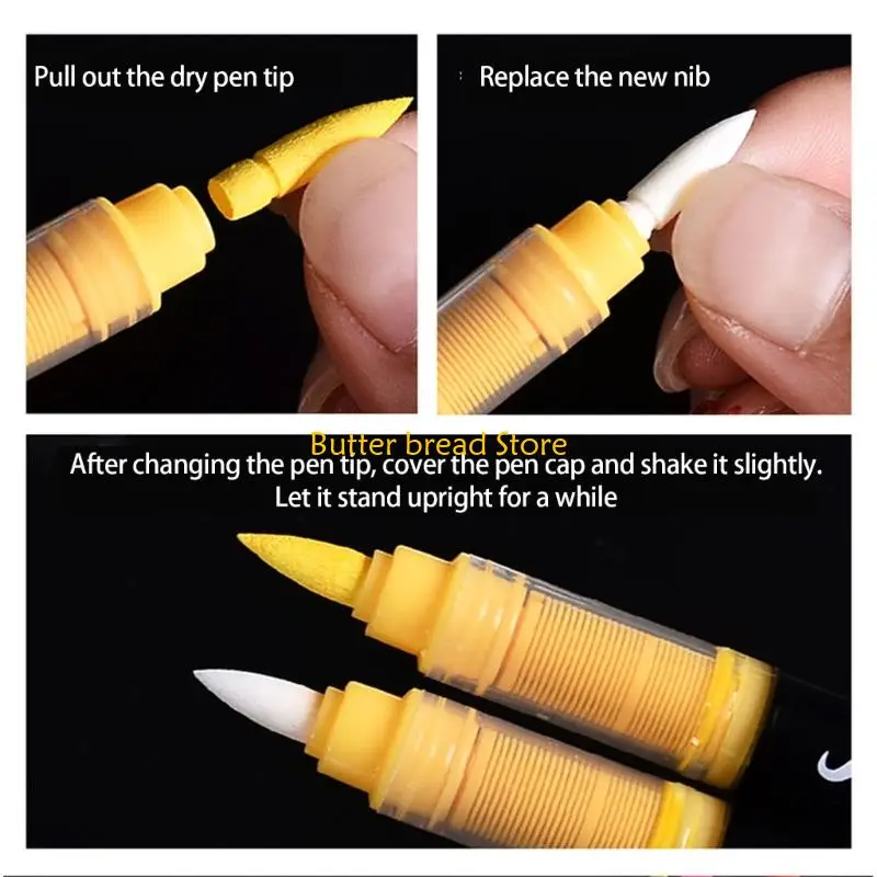 W89C 5/10PCS Pincel macia ponta para marcador acrílico Dica substituível 1 mm a 5 mm