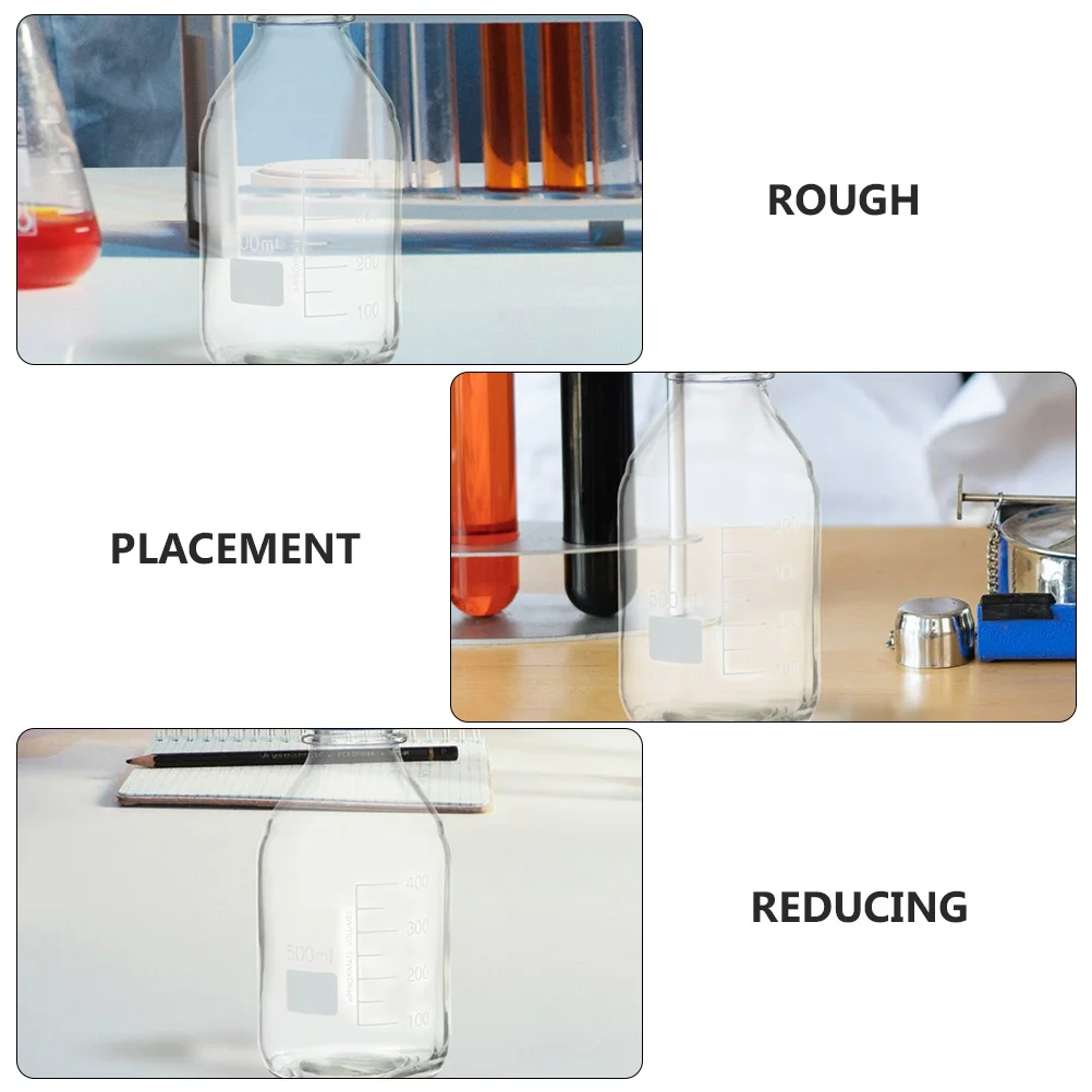 

1Pcs Glass Reagent Bottle Chemical 500ml Laboratory Sample Sealing Bottle Stable Base Clear Scale Line Reagent Bottles