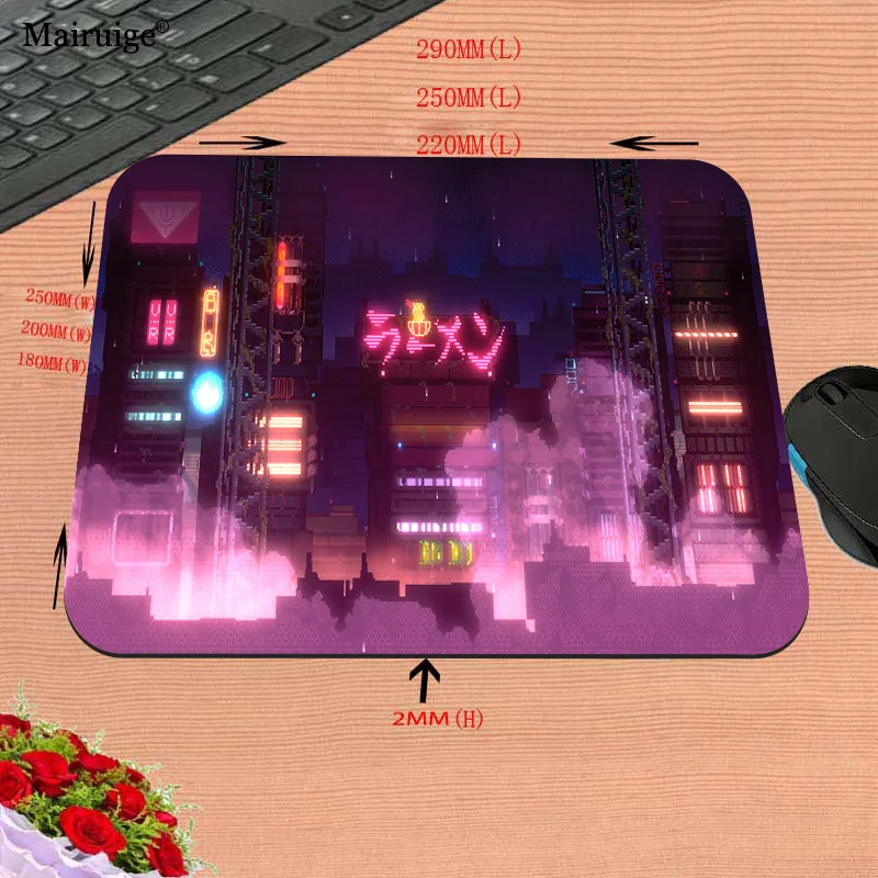 Vaporwave Neon City Street Mousepad Play Mats Pc Accessories Gamer Rubber Computer Carpet Office Desks Decoration Desk Mat