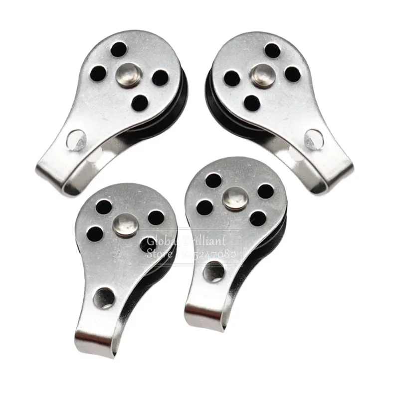 2/4/6/10Pcs 316 Stainless Steel Single Pulley Blocks Removable Pulley Nylon Pulley For Washing Line Sailing Boat Accessories