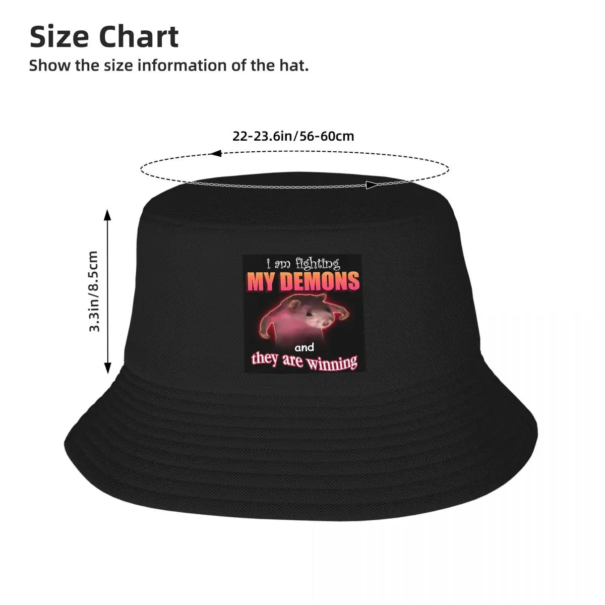 I'm Fighting My Demons And They Are Winning Bucket Hat Panama For Kids Bob Hats Reversible Fisherman Hats Fishing Unisex Caps