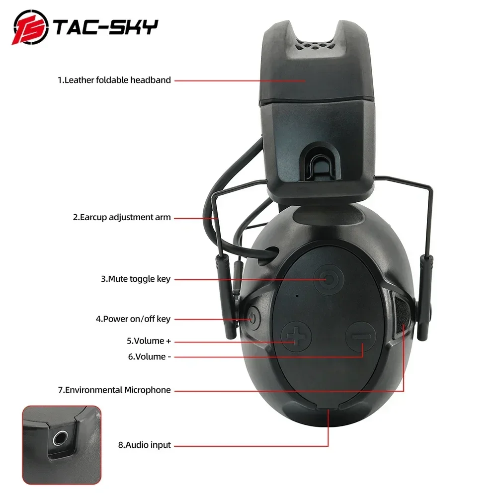 

TS TAC-SKY G500 with Bluetooth Silicone Over-Ear Sports Electronic Noise Canceling Shooting Hunting Tactical Headset