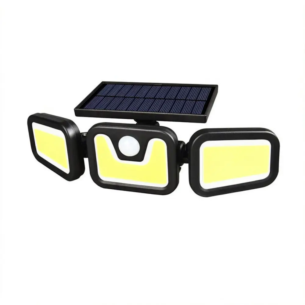 Outdoor Solar Powered Wall Lamp Motion Sensor Garden Light Triple Head Rotatable Waterproof Exterior Home Lighting
