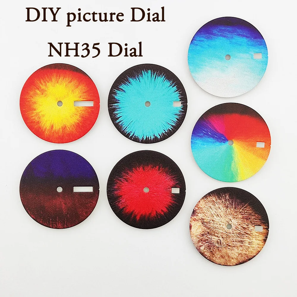 NH35 dial 28.5mm watch dail steel DIY picture dial men's watch Replacement accessories suitable for NH34/36/35/70/72 movement