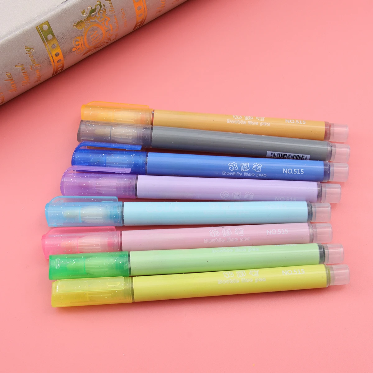 

1 Box of 8pcs Writer Pen Highlighter Pen Outline Pen Stationery Supplies Fluorescent Marker Pens for Students Officer (Colo
