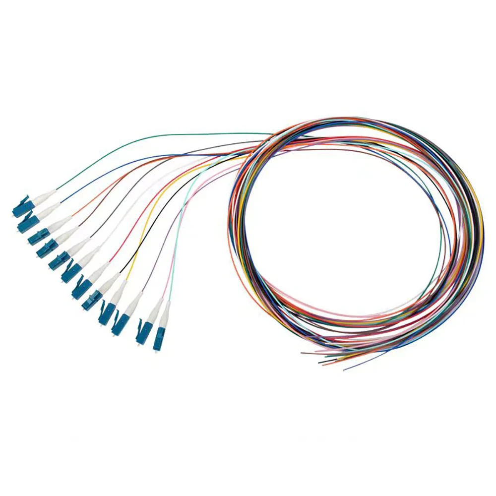 LC/UPC 12 colores fibra óptica colorida coleta 0,9mm fibra óptica única modo único 1,5 M 12 núcleos coleta de fibra