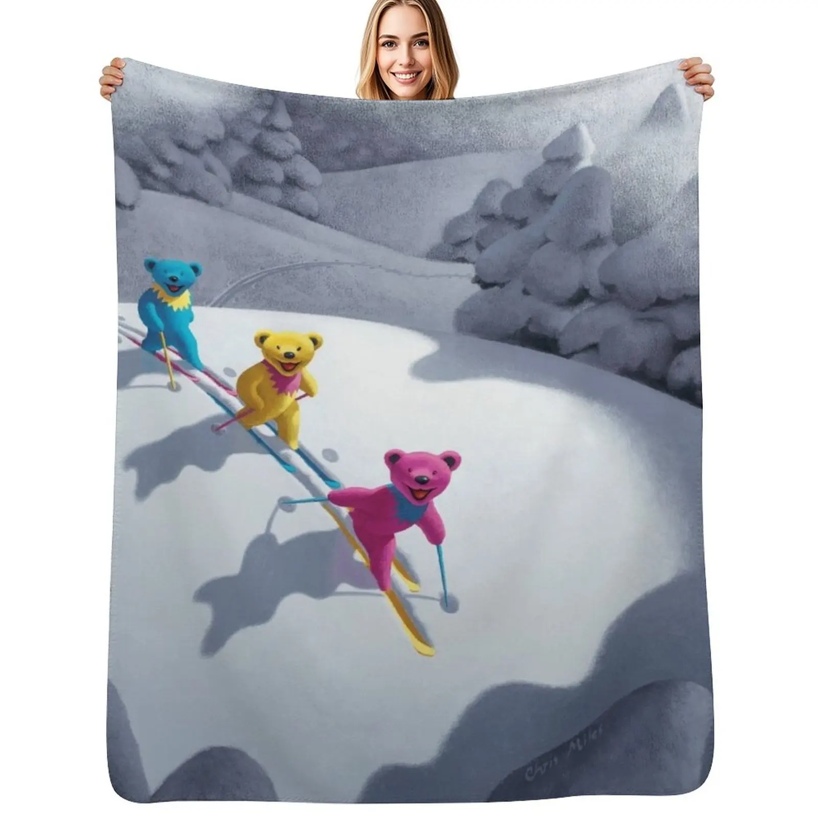 

Back Country Bears 5 x 7 Throw Blanket Lightweight Cozy Blanket for Bed Sofa