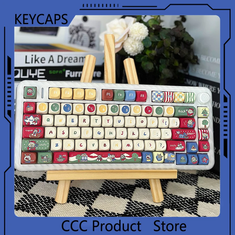 New 141 Key Position Winter Rilaixin Mechanical Keyboard Keycap Soa Height Office Game Keycap Holiday Gift Birthday Small Gifts