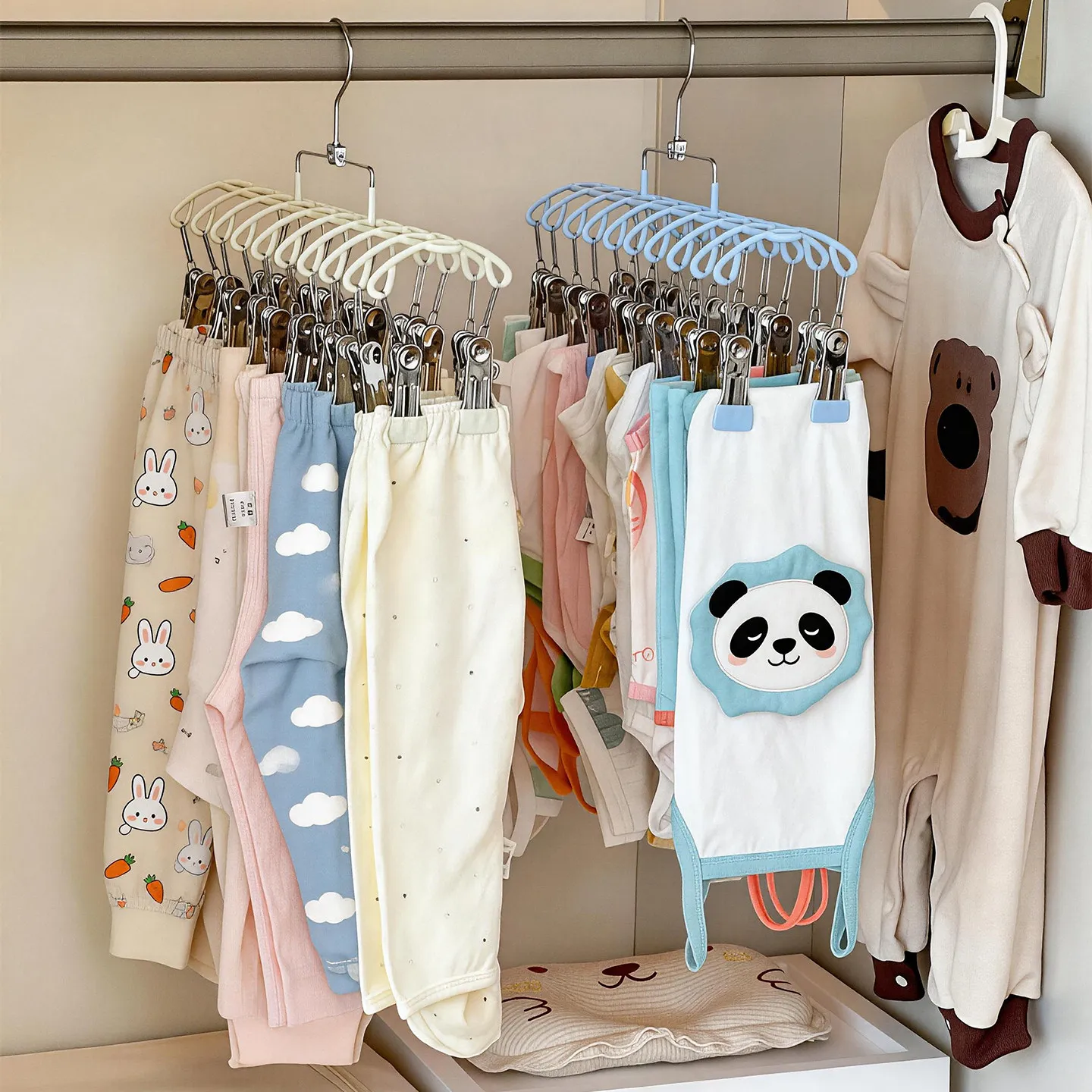 Baby Clothing Drying Rack - 미끄럼 방지 아기 바지 걸이 멀티