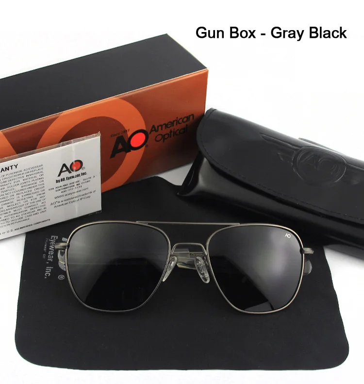Ao Sonnenbrille Mann amerikanische Armee Militär Luftfahrt Pilot polarisierte Sonnenbrille Frau Luxusmarke Vintage Metall Titan Rahmen – Detail 17