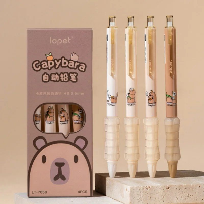 32pcs/lot Kawaii Capybara Mechanical Pencil Cute 0.5MM Drawing Writing Automatic Pen School Office Supplies