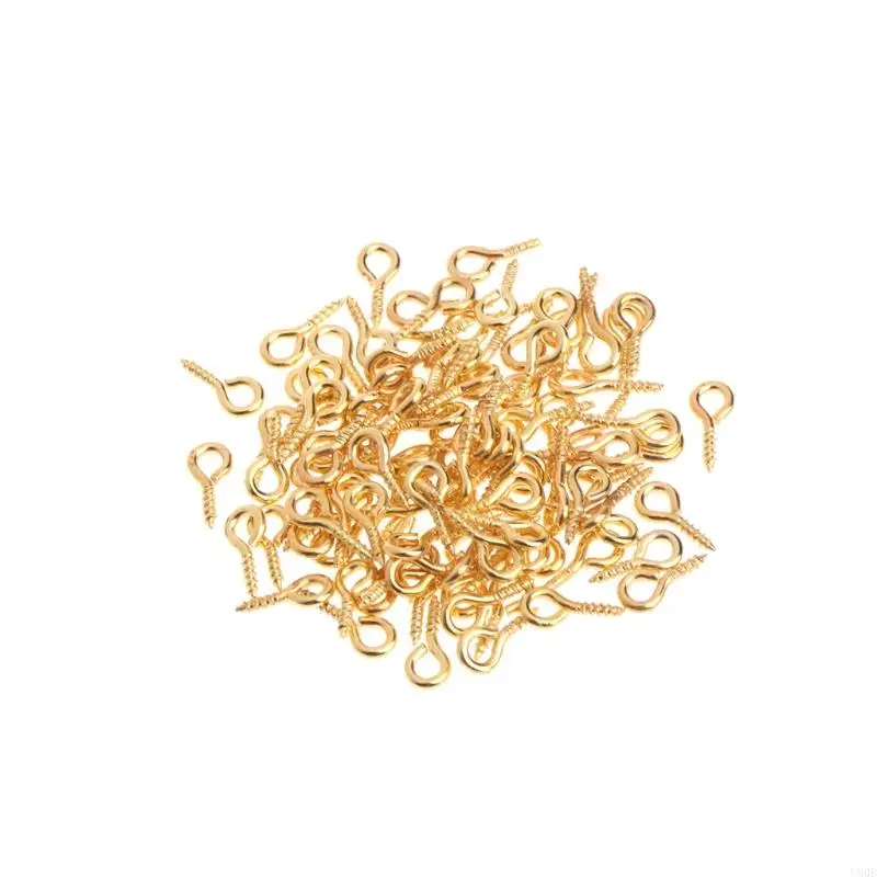 

U90E Iron Screw Eye Hooks Clasps Fit Drilled Beads Diy Jewelry Making