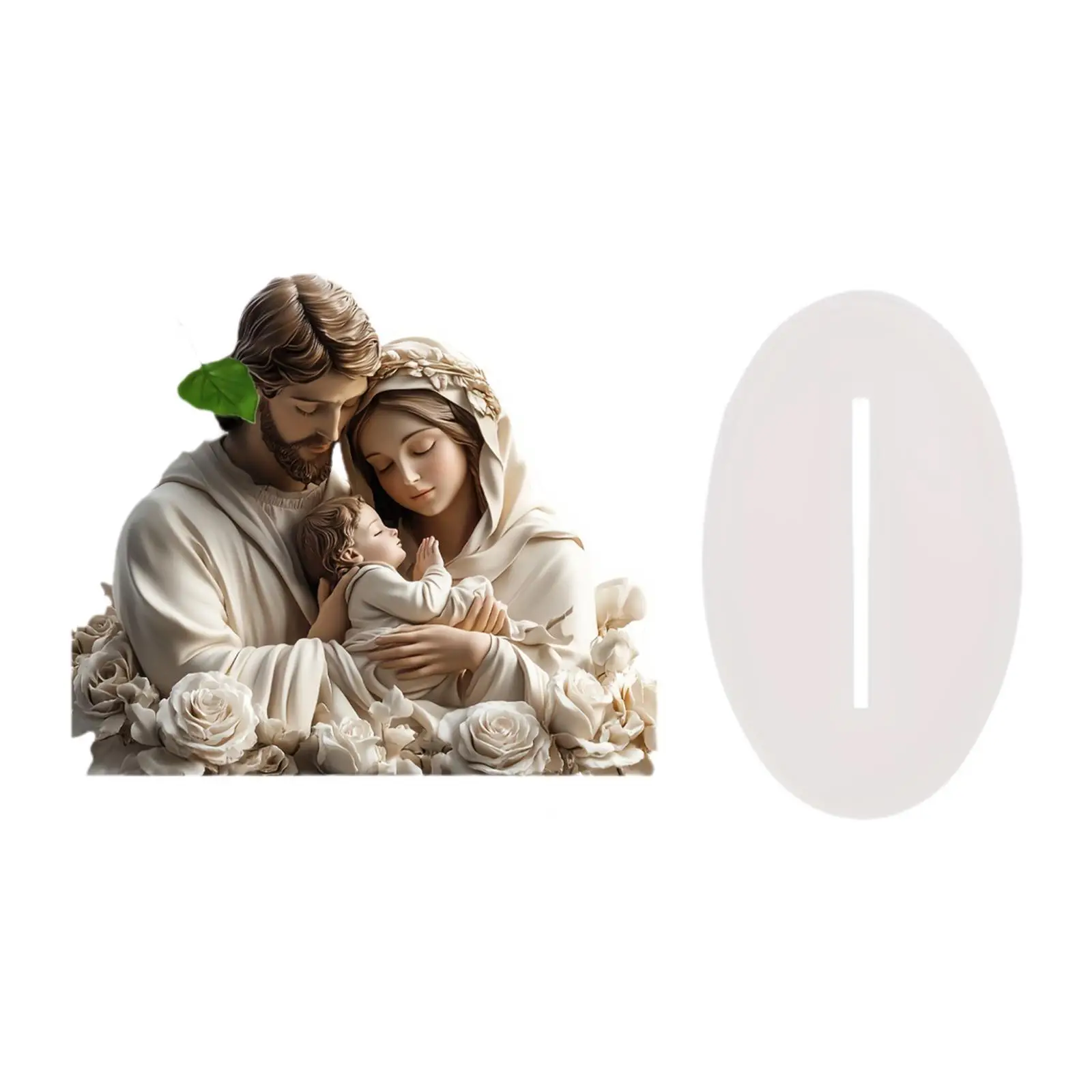 

Holy Family Acrylic Sign with Base Waterproof Collectible Centerpiece Tabletop Decoration for Cafe Office Cabinet Mantel Table