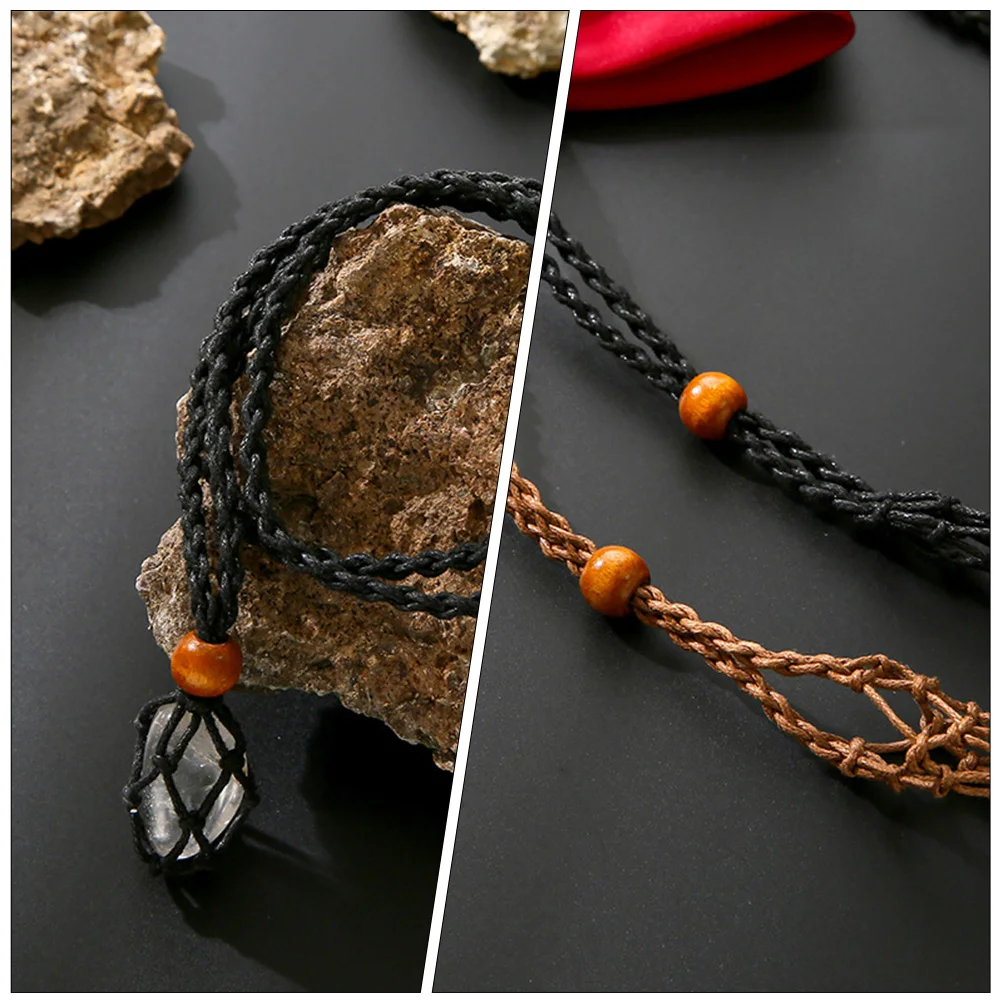 

Braided Rope Necklace Hand-woven Adjustable Replacement Wax Pendant For Stone Agate Women
