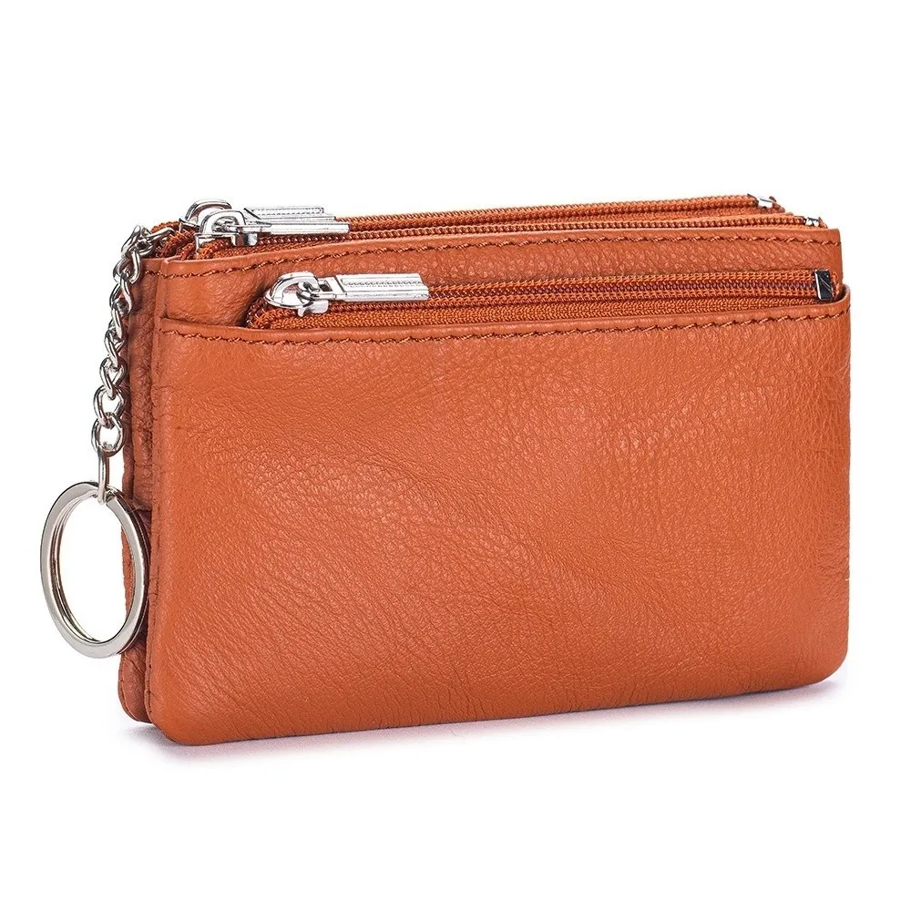 Modische, weiche Damen-Geldbörsen aus echtem Leder, große Kapazität, Geldbörsen mit Reißverschluss, Münzfächern und Schlüsselanhänger, Aufbewahrungstasche, Geldtasche, Geschenk. – Detail 9