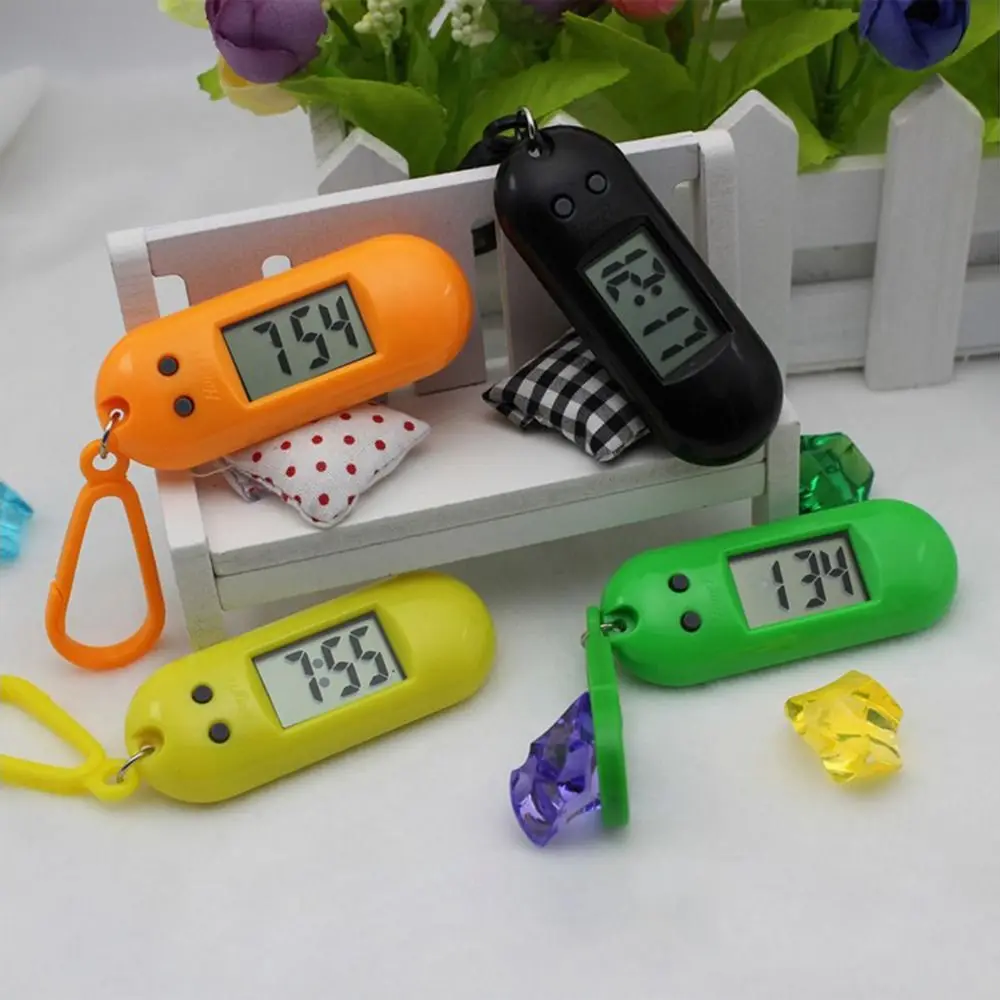 Backpack Pendant Digital Electronic Clock Mini Multifunctional Electronic Oval Watch Backpack Hourly Watch Student