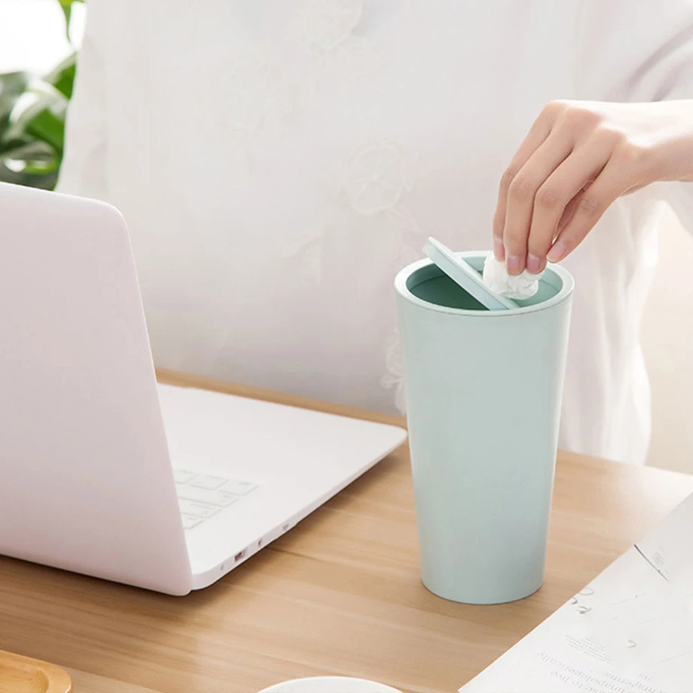 

3pcs Small Garbage Can With Lid Portable Bin For Home Office Durable Pp Material Space-Saving Design Cup Holder Compatible