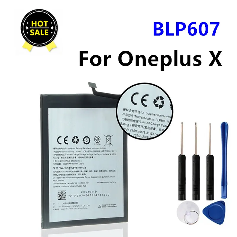 New BLP607 Replacement Battery Bateria For OnePlus X E1001 BLP 607 Cell Mobile Phone Batteries + Free Tools