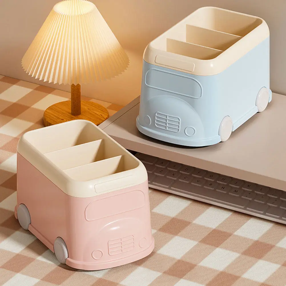 Multi-Grid Pen Holder Plastic Desk Organizer Desktop Storage Box Office Stationery Organizer Makeup Brush Holder Sundries