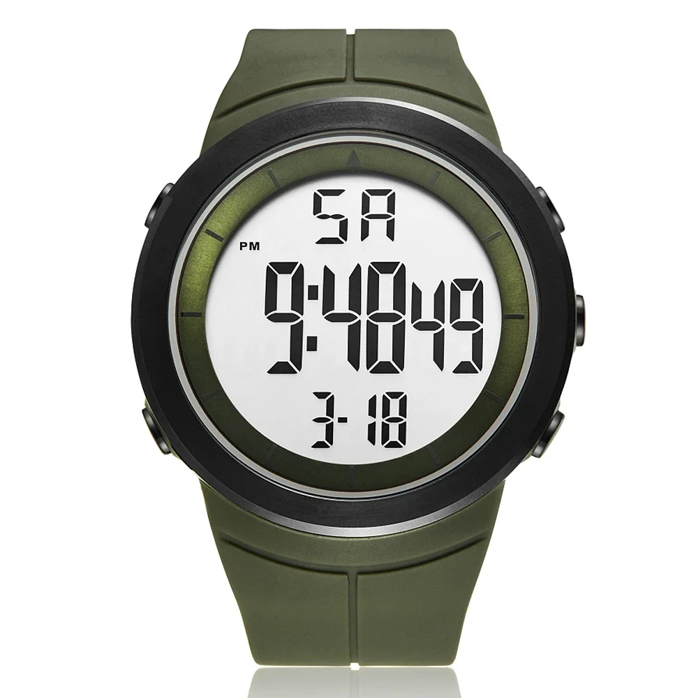 Digital Mens Watches OHSEN Green Waterproof Sport Tactical Watch for Men Large LED Dial Fashion Military Wristwatch Reloj Hombre