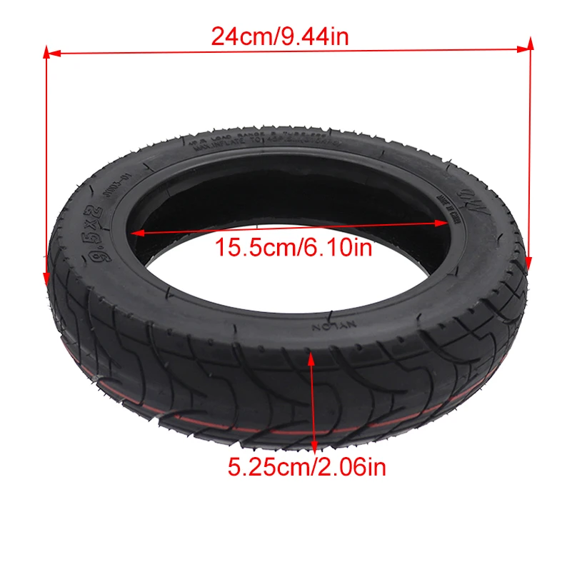 9.5-inch 9.5x2 tubeless tire suitable for electric skateboard thickened vacuum tire accessories