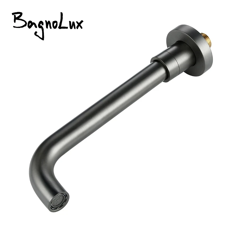 Bagnolux Black Brushed Polished Chrome Stainless Steel Rose Gold Brass Round Bathtub Spout Basin Bathroom Faucet view 4
