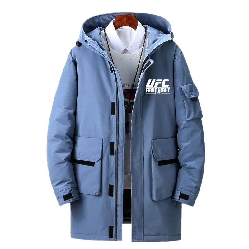 UFC Men's Martial Arts Boxing Casual Padded Jacket Sports Training Thick Cotton Coat Down Jacket Outerwear Top New Hot