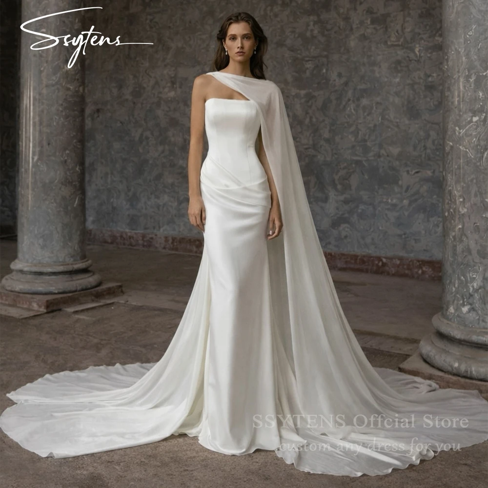 

SSYTENS Modern Mermaid Wedding Dress Woman Simple Strapless Bridal Dresses Elegant Waist Shaping Wedding Gown Customized 2026