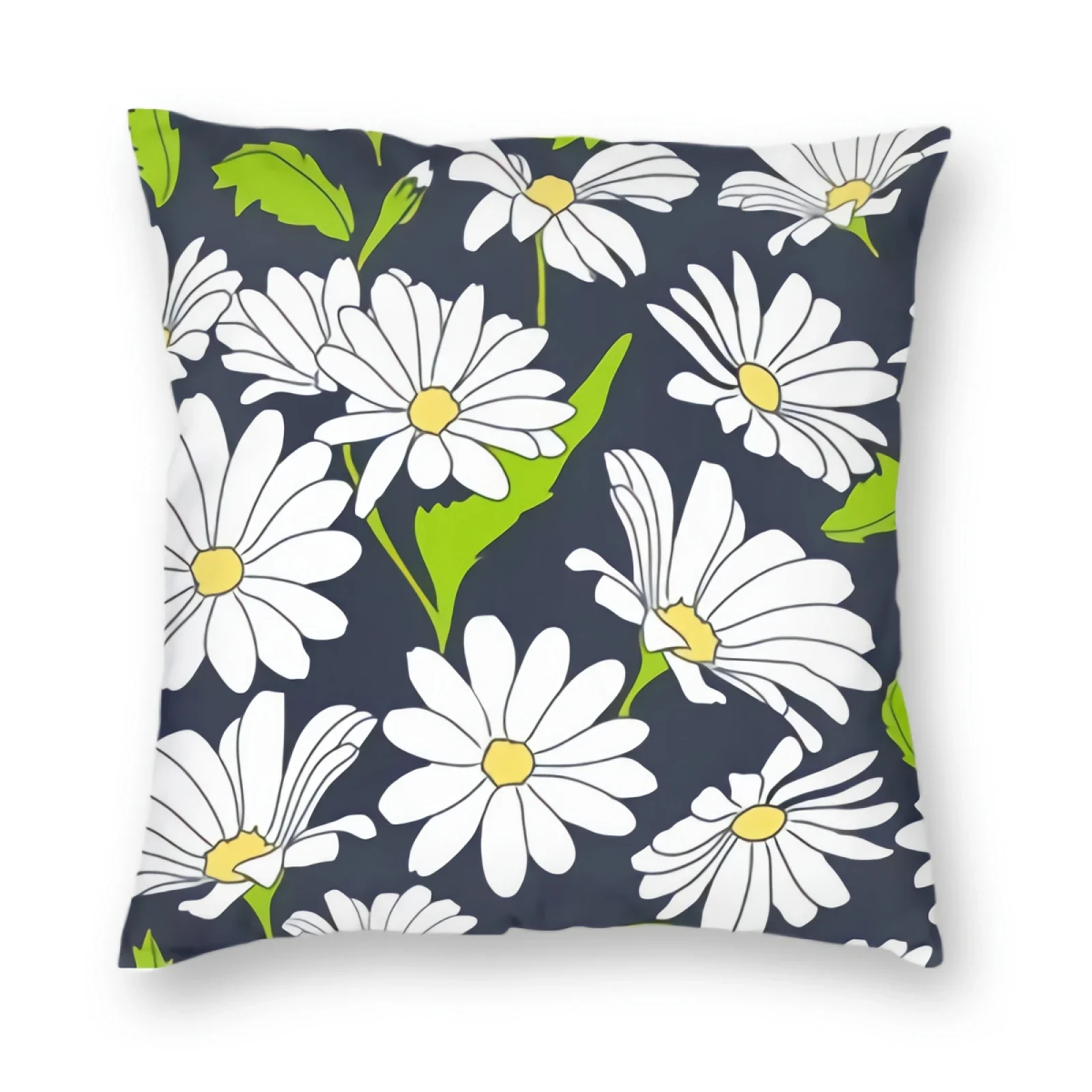 Spring Pillowcase Farmhouse Home Throw Cushion Covers Daisy Pattern Square Pillow Case Home Decorative for Sofa Room Car 18