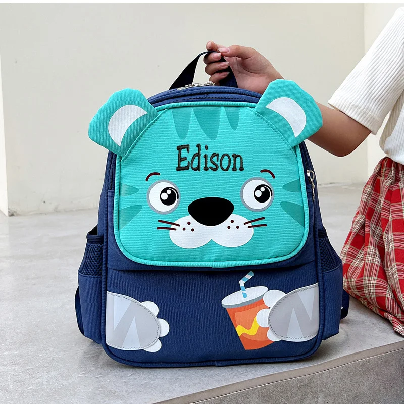 Student Backpack Female New Cartoon Cute Kindergarten Baby Backpack Male Customized Name Children\'s Backpack