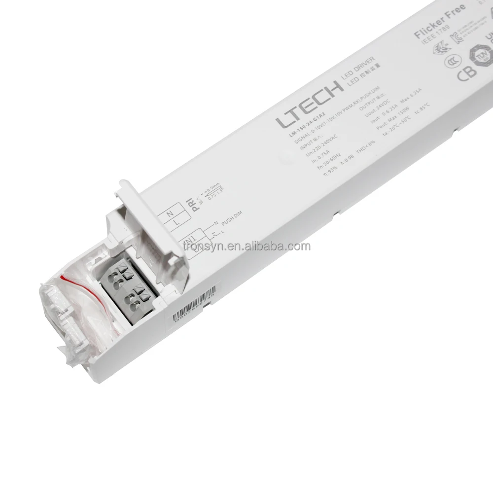 Pilote intelligent de la tension constante LED du LM-150-24-G1A2 150W 24V d'autorisation de LTECH avec 5 dans 1 fonction de gradation