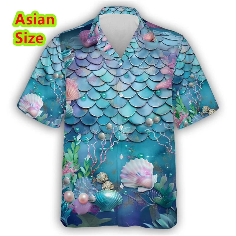 

Summer Street Man Shirt Fish 3d Printing Fashionable Breathable Loose Large Luxury Casual Short Sleeve Hawaiian Shirt Y2k Tops