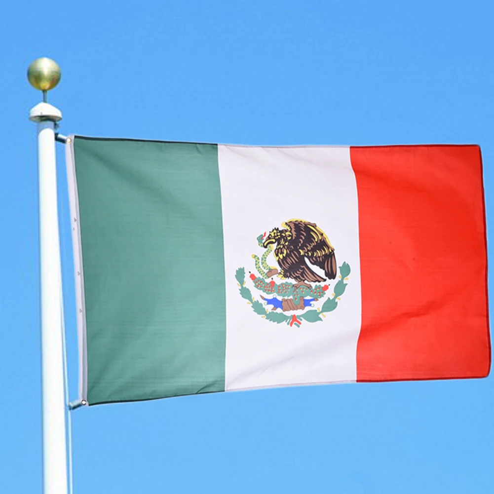 Mexico flag 90x150cm high quality polyester Mexico Nation flag for decor