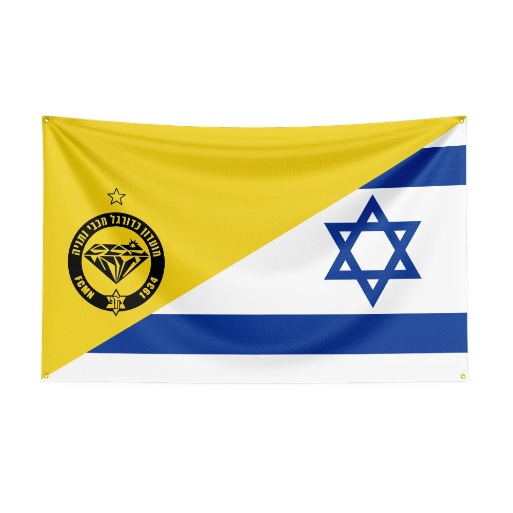 3x5 Ft Half Israel Half Maccabi Netanya FC Flag for Decor