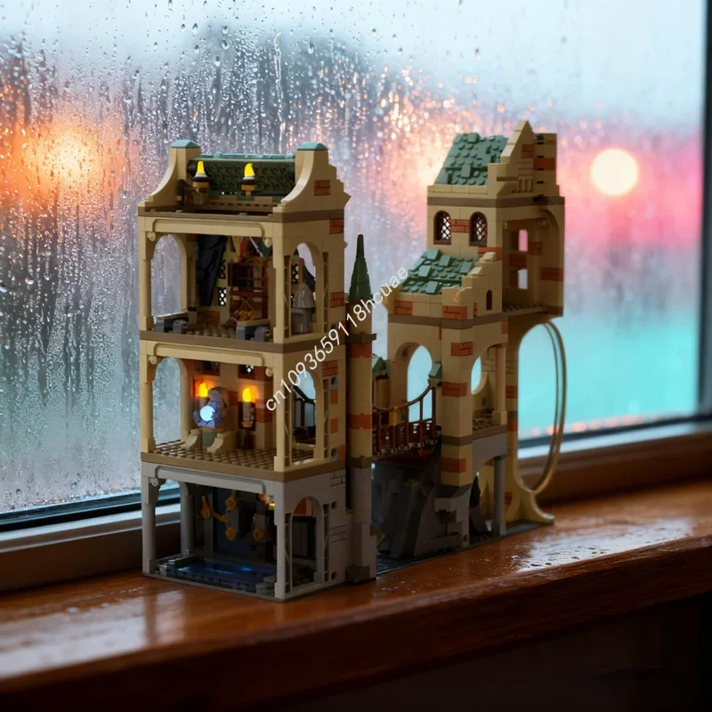 

1376 деталей MOC HP: Модульный конструктор «Подвесной мост» — Сборная модель, DIY, Рождественский подарок, Креативные развивающие игрушки для детей